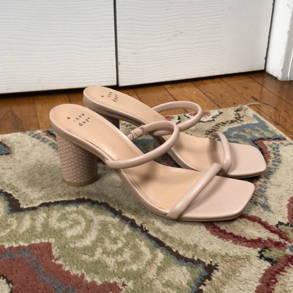 Nude block heels